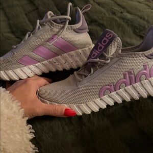 Adidas Women's Gray and Lavender Sneakers
